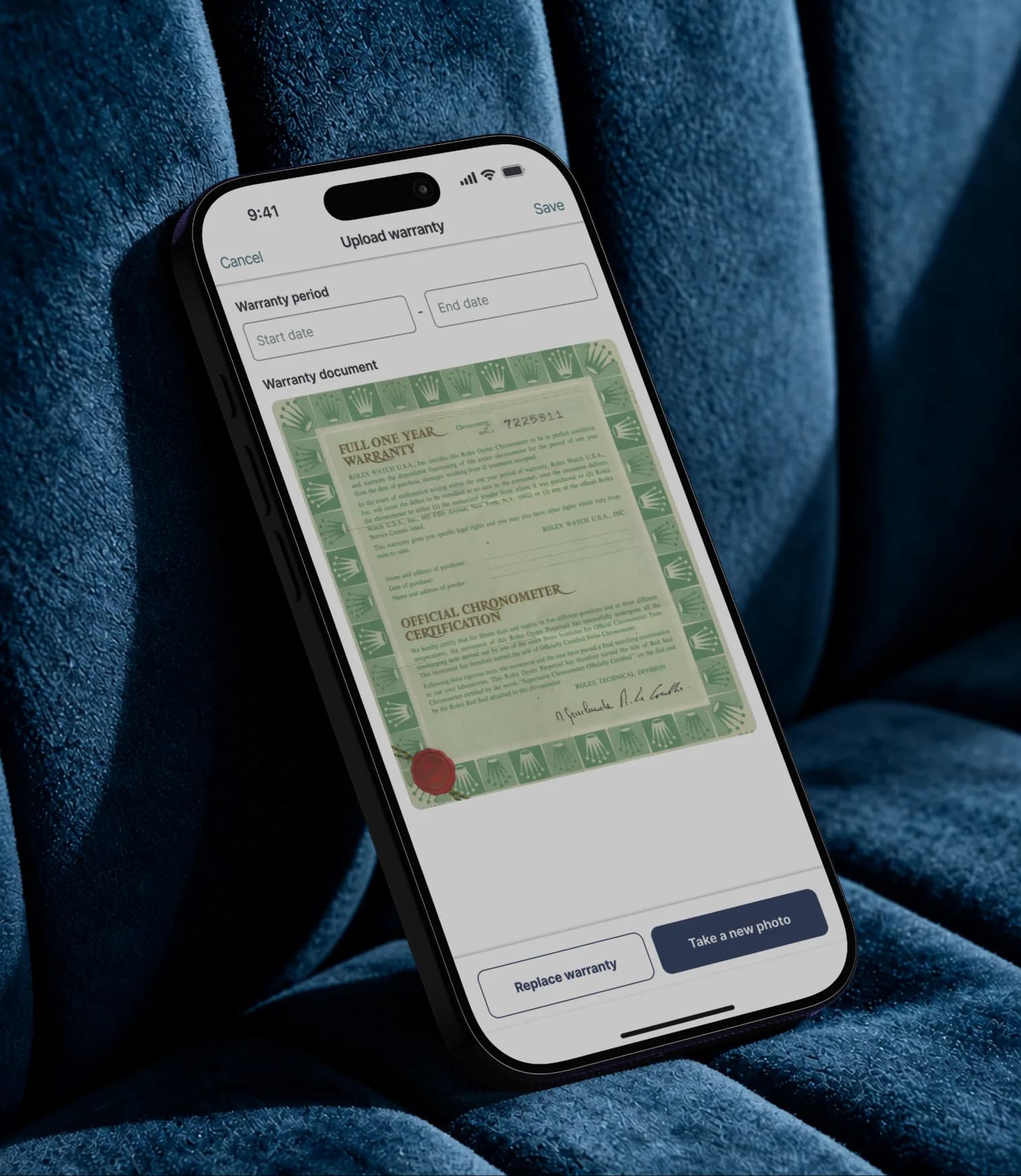 Función para registrar y consultar la documentación de cada reloj