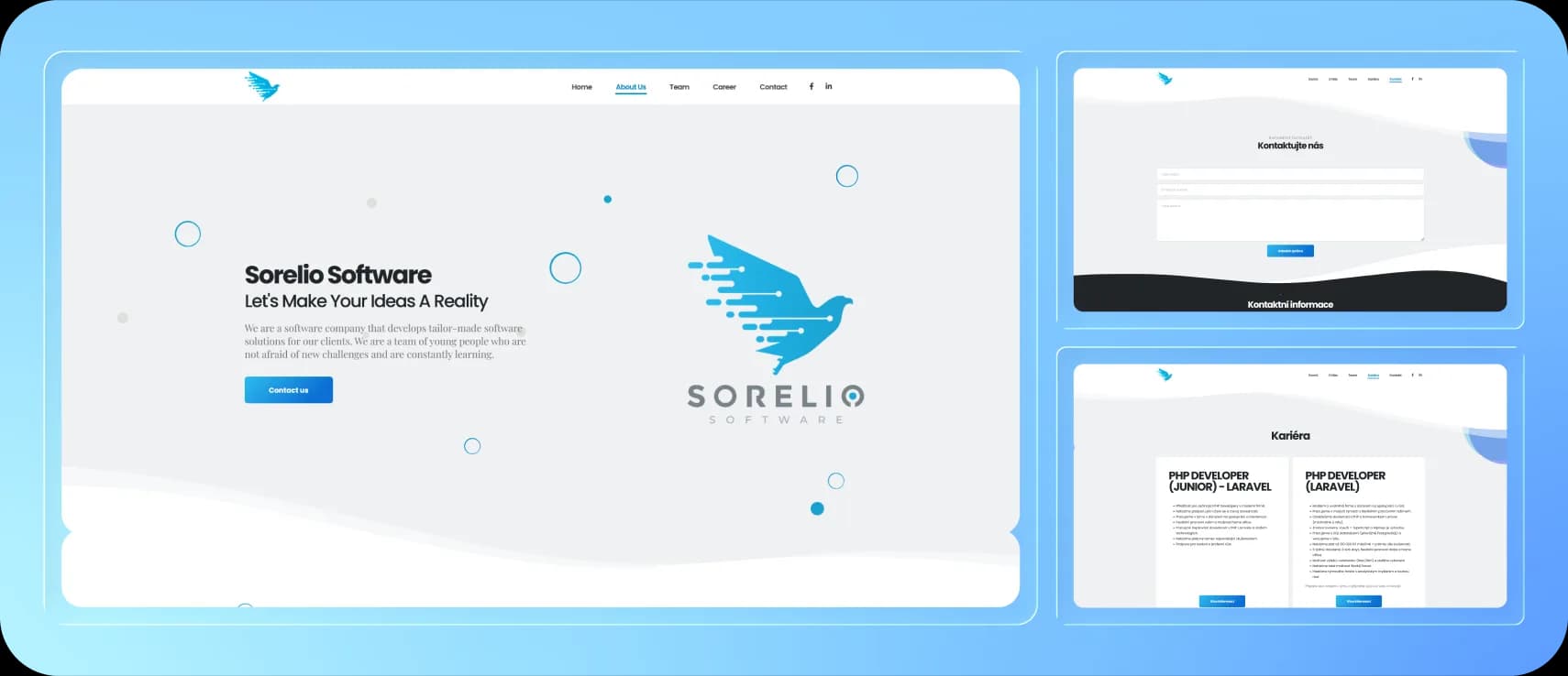 Versión anterior del sitio web de Sorelio
