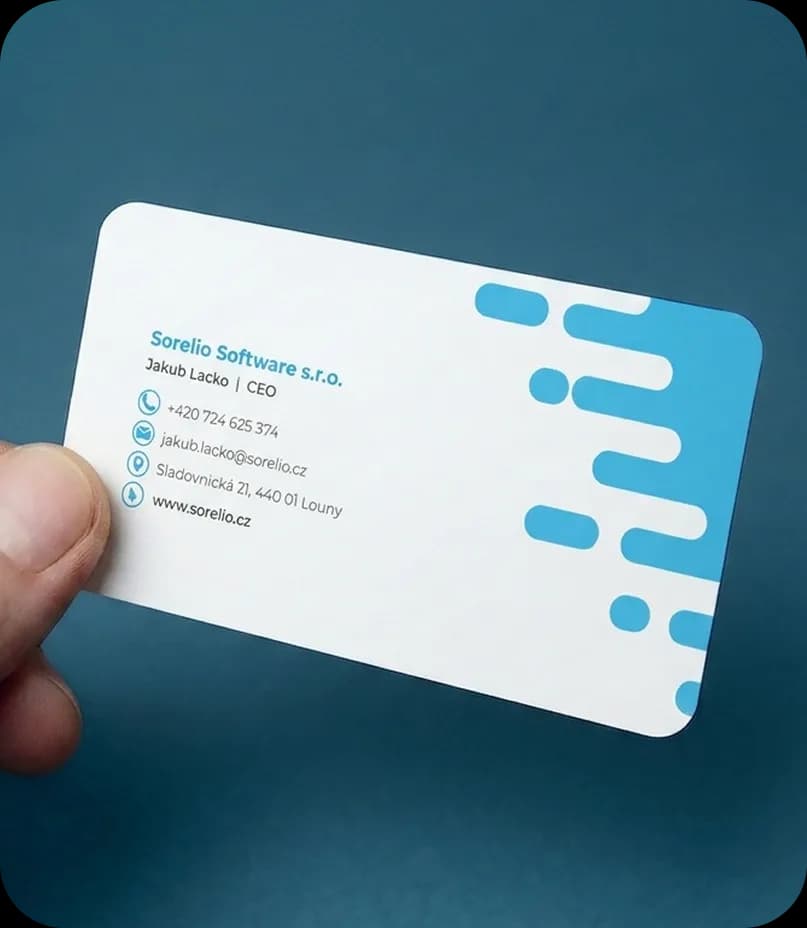 Identidad de Sorelio aplicada en una tarjeta personal